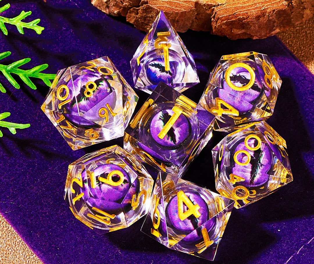 Dragon Eye Dnd Dice Liquid Core Liquid Core Eye Dice Set for Etsy