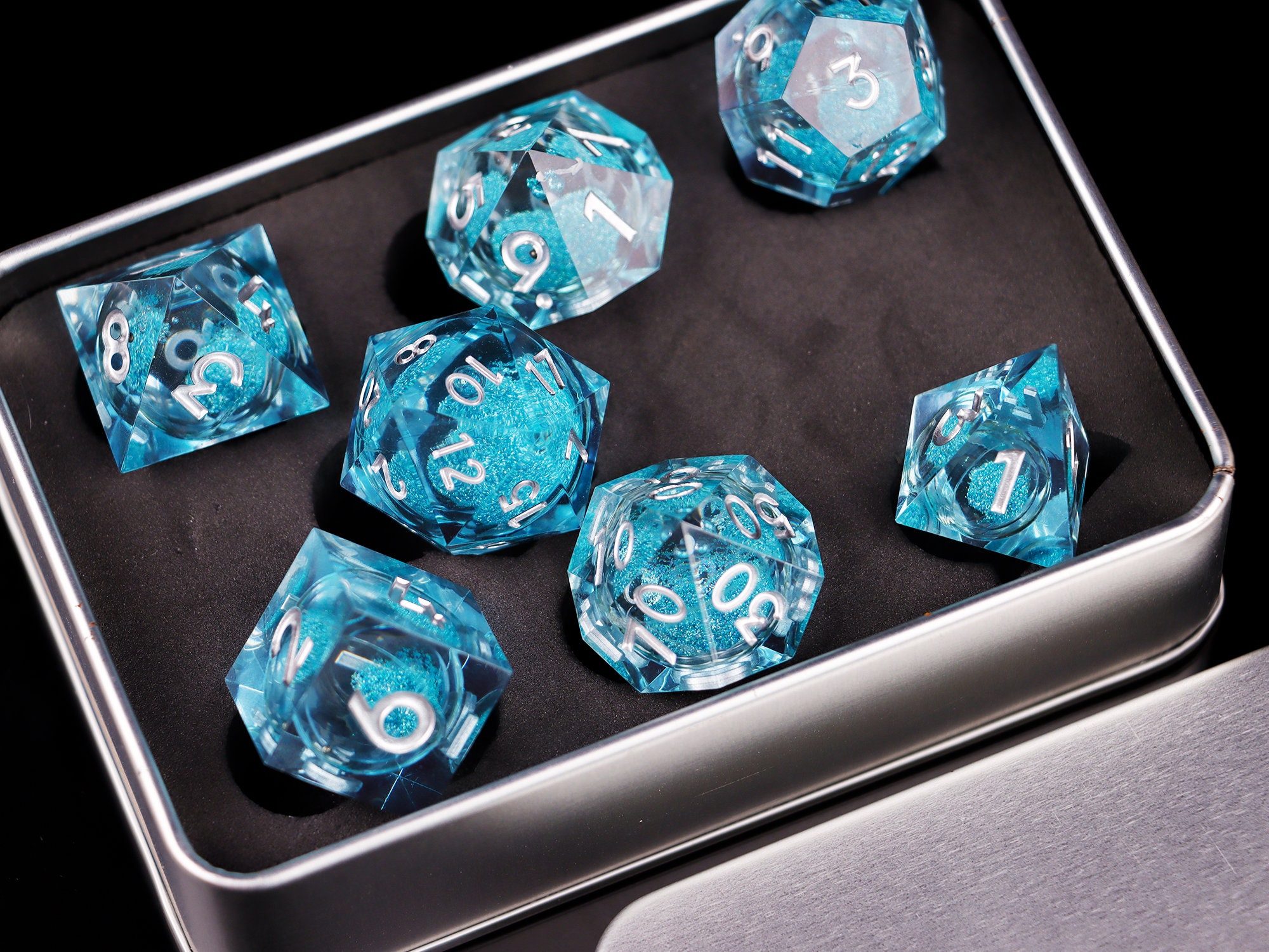Liquid Core Dice Set for Role Playing Games 7 PCS Resin Etsy UK