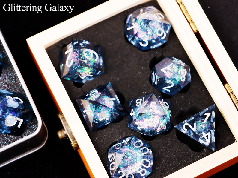 Galaxy Liquid Core Dice Set Blue Dnd Dice Set for Role Etsy UK