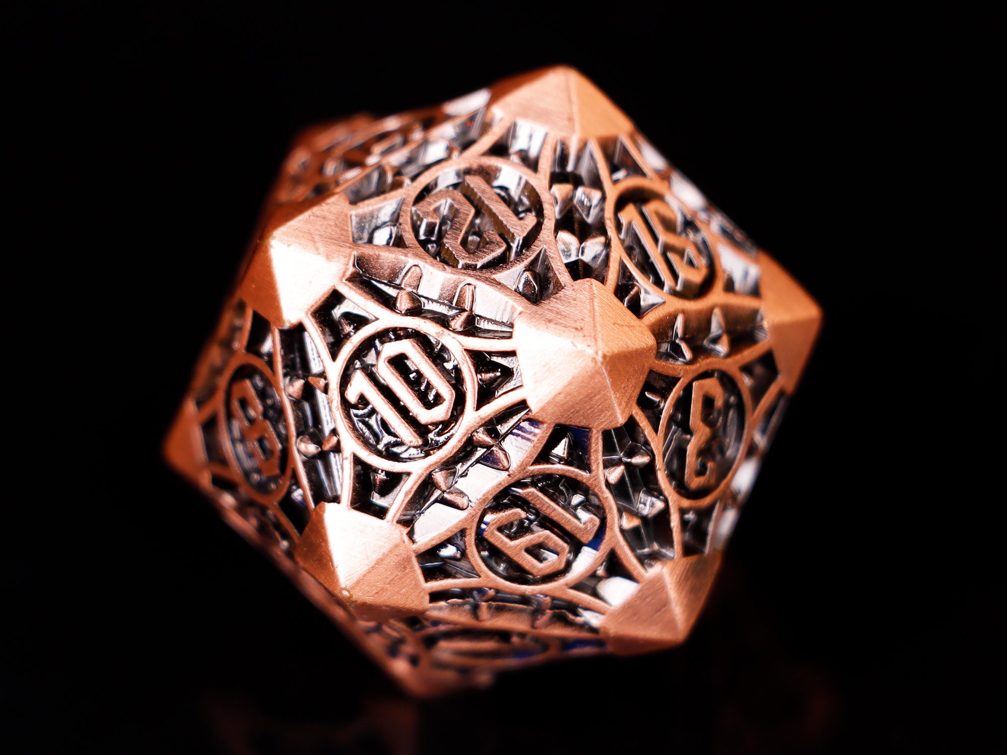 Blue Metal Dice Set for Role Playing Games Full Dnd Dice Set Etsy