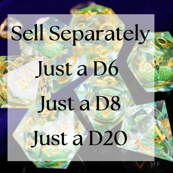Only a D6 dice, Only a D8 dice, Only a D20 dice,Liquid core dice set , Dnd dice liquid core , dungeons and dragons dice set , d&d dice