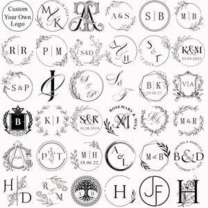 Custom Wedding Initials Wax Seal Stamp Kit, Personalized Logo Wax Stamp Kit for Gift, Wedding Wax Seal Kit, Personalized Wax Seal Stamp Kit