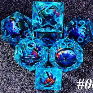 Liquid Core Dragon Eye dnd dice set for dnd gifts , Liquid Core Dungeons and Dragons Dice Set for D&D Gift , Dragon's Eye d and d dice sets Dragon Eye #06