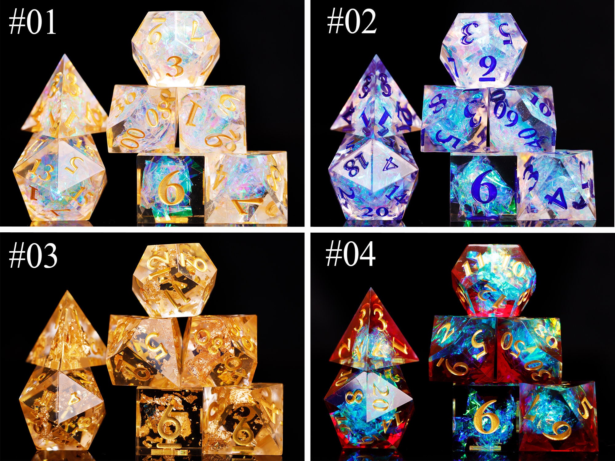 Sharp Edge Dice Set Dnd for Role Playing Games Full D&d Dice Etsy UK