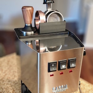 Gaggia Classic ProおよびEvoスライド式ポルタフィルターアクセサリーホルダーポルタフィルター、ドージングリング、タンプ、バスケット、M用の簡単な給水タンク蓋