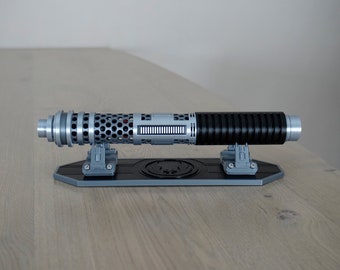 Asajj Ventress Jedi Lightsaber Hilt - 'Dark Disciple' Asajj Ventress Book Inspired Replica Cosplay Prop - Available with Jedi Logo Stand