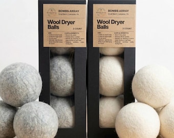 Wool Dryer Balls Set All Natural Reusable Fabric Softener Alternative Eco-Friendly Laundry Balls