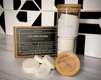 All Natural Cleaning Bombs | Toilet Bowl Fizzies | Multi-use Chemical Free Cleaner | Eco-Friendly | Septic Safe