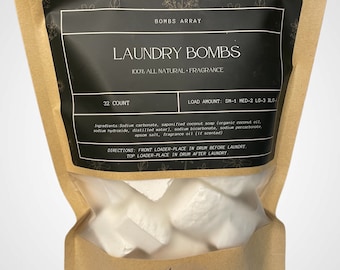 All Natural Laundry Detergent Pods | 32 Loads Chemical Free Cleaning Soap | Zero Waste HE Safe Septic Safe | Unscented or Scented