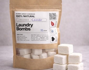 Laundry Detergent Pods 32 Loads All-Natural Chemical Free Cleaning Zero Waste HE Safe Septic Safe Unscented or Scented