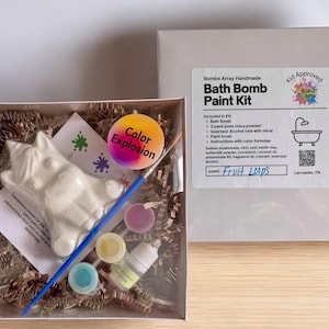 Unicorn Bath Bomb Paint Kit DIY Kids Craft Birthday Party Favor, Princess Gift, Handmade Bath Bomb