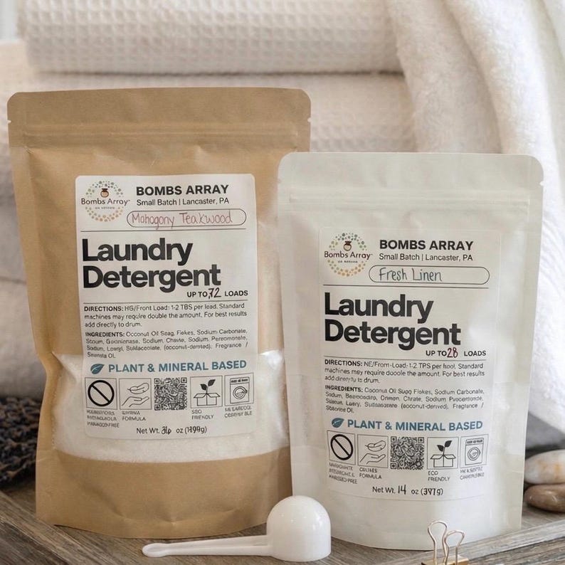 All Natural Laundry Detergent | Gentle formula Laundry Soap | Unscented & Scented | Low sudsing image 1