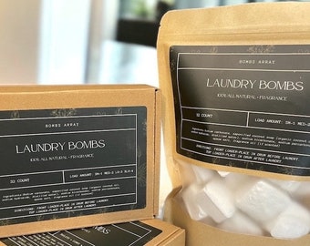 Natural Laundry Detergent Pods 32 Loads Chemical Free Cleaning Soap Zero Waste HE Safe Septic Safe Unscented or Scented