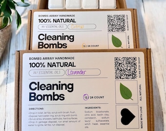 Toilet Bombs All-Natural Fizzy Cleaner Tabs Eco-Friendly Zero Waste Bathroom Cleaning