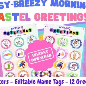 Pastel MORNING GREETINGS Posters (Instant Download)
