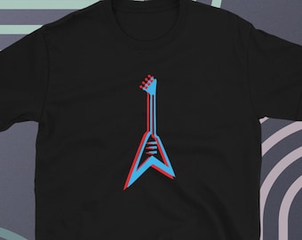 3D Electric Guitar T-Shirt, Musician Tee, guitar player shirt, gift for guitarist, music lover shirt, musician shirt for guitarists