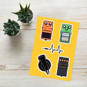 Guitar Pedals Sticker sheet