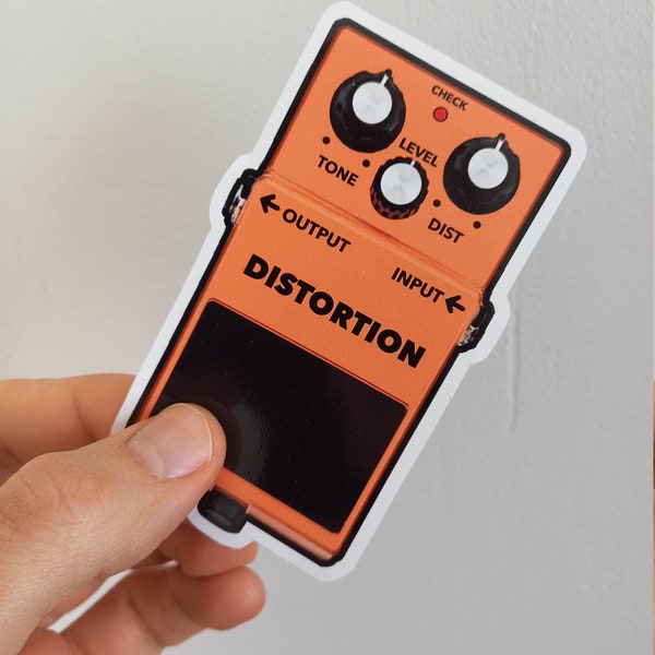 Distortion pedal sticker