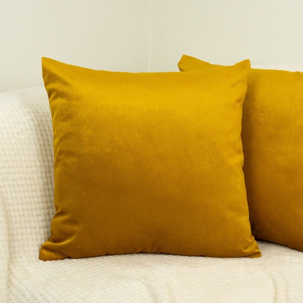 Mustard Velvet Pillow Etsy