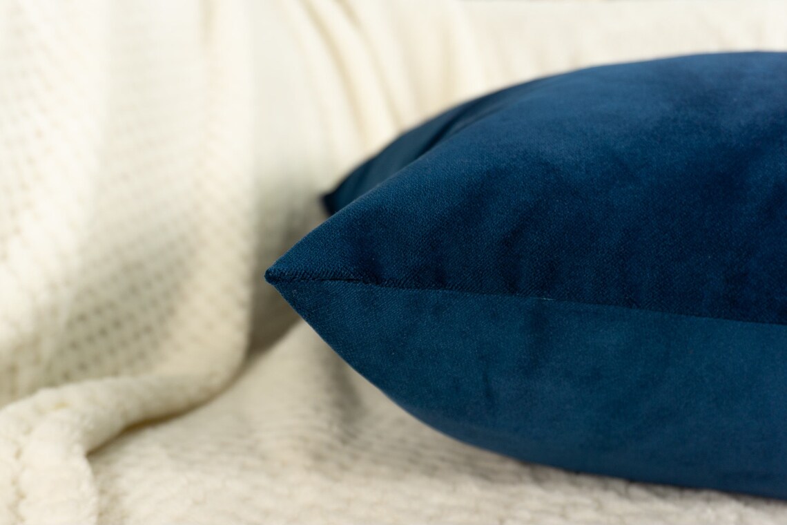 Luxury Navy Blue Velvet Pillow Covers Velvet Navy Blue Etsy