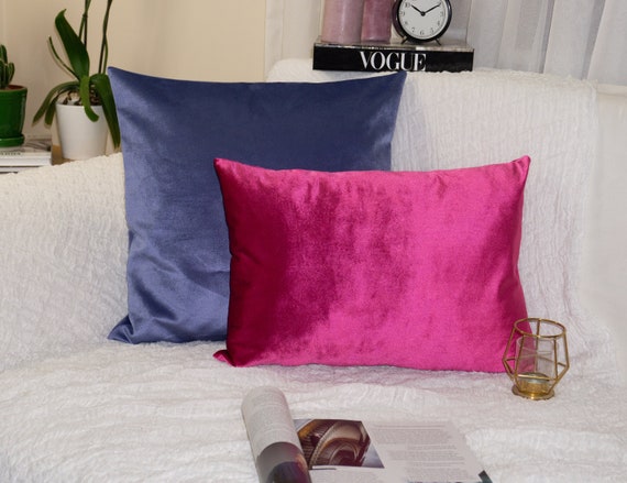 Fuschia velvet pillow sale