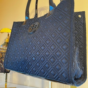 Tory Burch Navy Blue Saffiano Leather York Buckle Tote