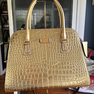 Bolso de mano Michael Kors estilo vintage de piel de cocodrilo con correa cruzada