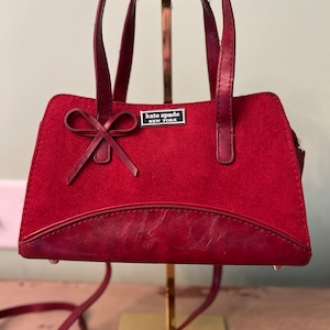 Vintage Suede Kate Spate Red Bag pre Loved