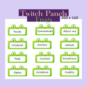 Cute, Frog inspired Twich Panels Adorable Kawaii