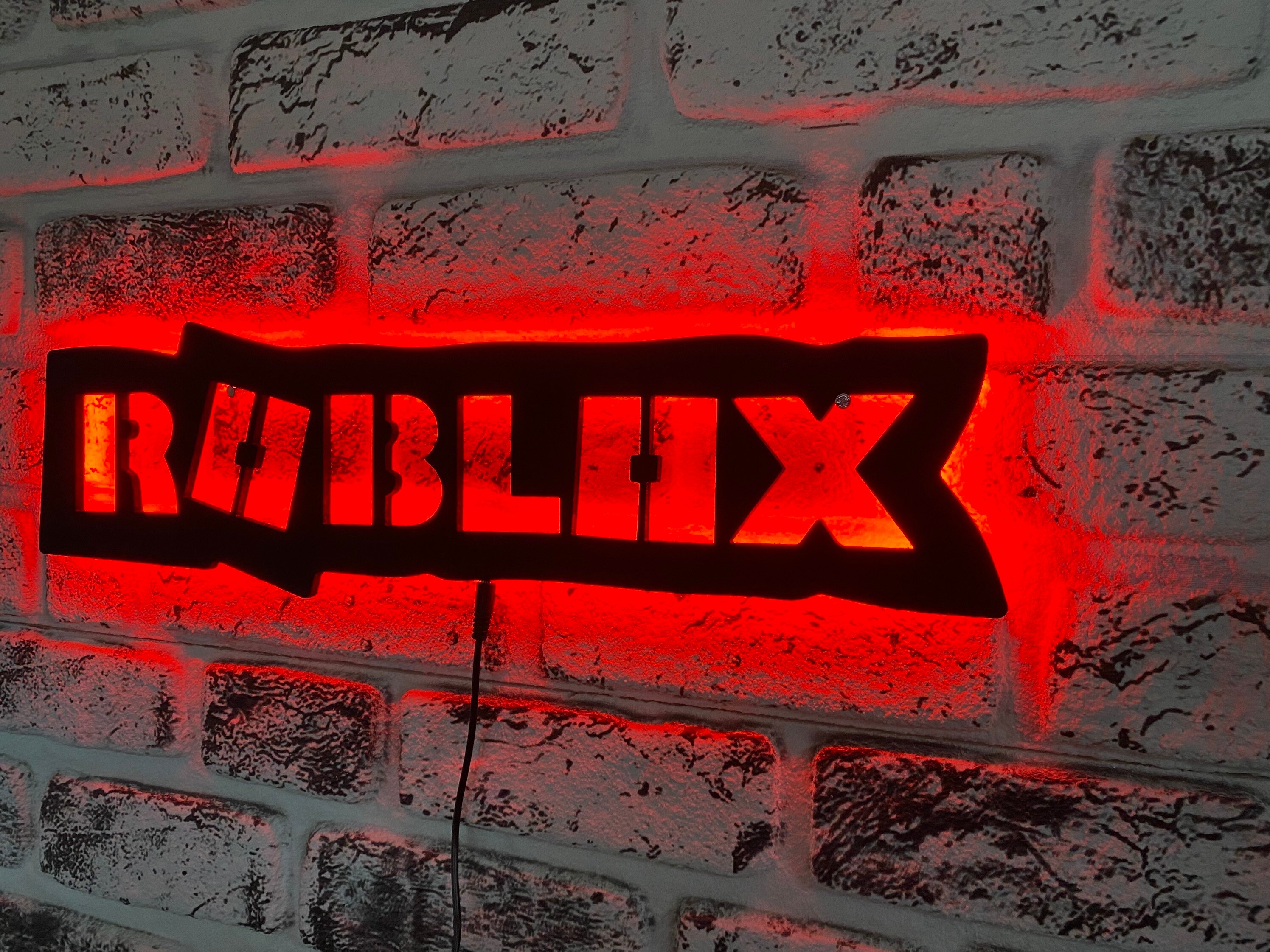 Roblox blue logo blue brickwall, Roblox logo, online games, Roblox