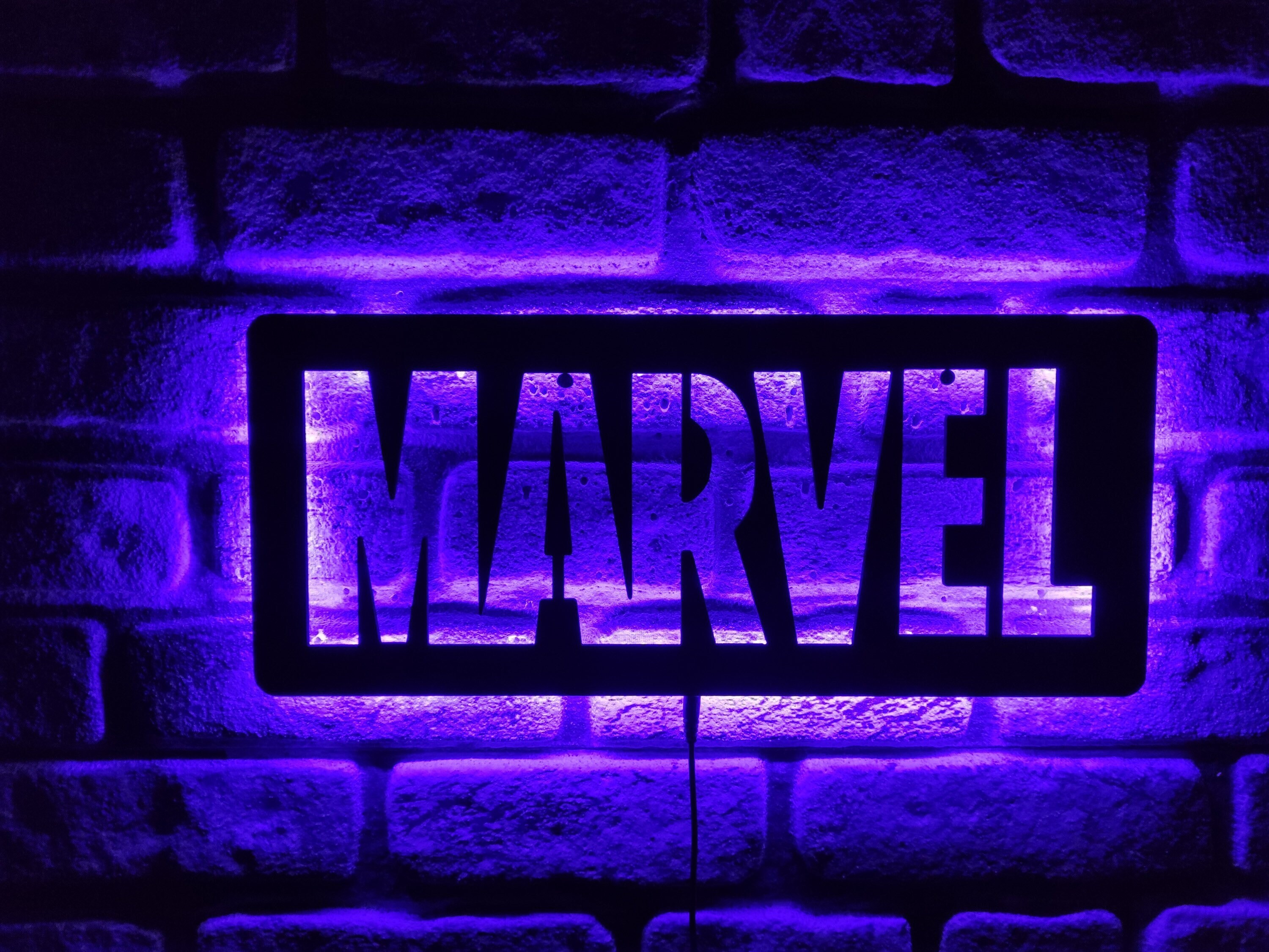 Marvel Led Sign Marvel Studios Marvel Wall Decor Marvel Etsy