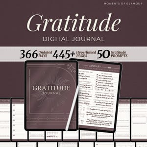 Digital Gratitude Notebook for Woman Planner Daily Mindset Journal Self Care Workbook Template Diary Gratefulness Journal Manifestation PDF