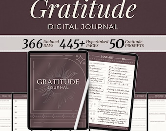 Digital Gratitude Notebook for Woman Planner Daily Mindset Journal Self Care Workbook Template Diary Gratefulness Journal Manifestation PDF