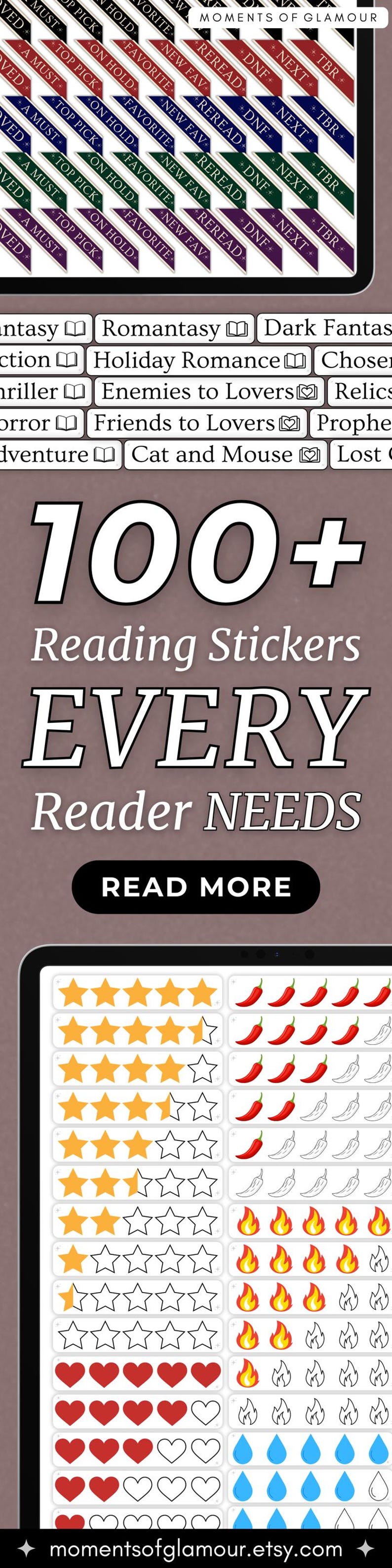 Rating Sticker for Reading Journal Digital Sticker Bundle PNG Reader Sticker for Book Journal Sticker for Book Review Sticker PNG Goodnotes bild 17