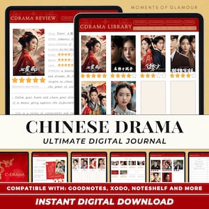Cdrama Journal Digital C Drama Planner Chinese Drama Tracker C-Drama List Digital Cdrama Movie Review C Drama Log Chinese TV Digital Agenda