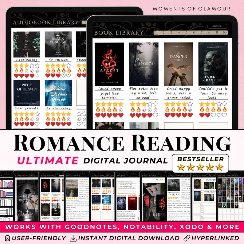Romance Reading Journal for Smut Book Reading Log for Romance Book Digital Journal for Book Reader Journal for Spicy Book Tracker Digital image 1