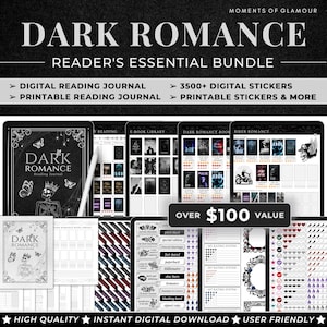 Dark Romance Bundle PNG Sticker for Digital Planner Book Themed Sticker Smut Reader Digital Reading Tracker Journal Printable Page Goodnotes