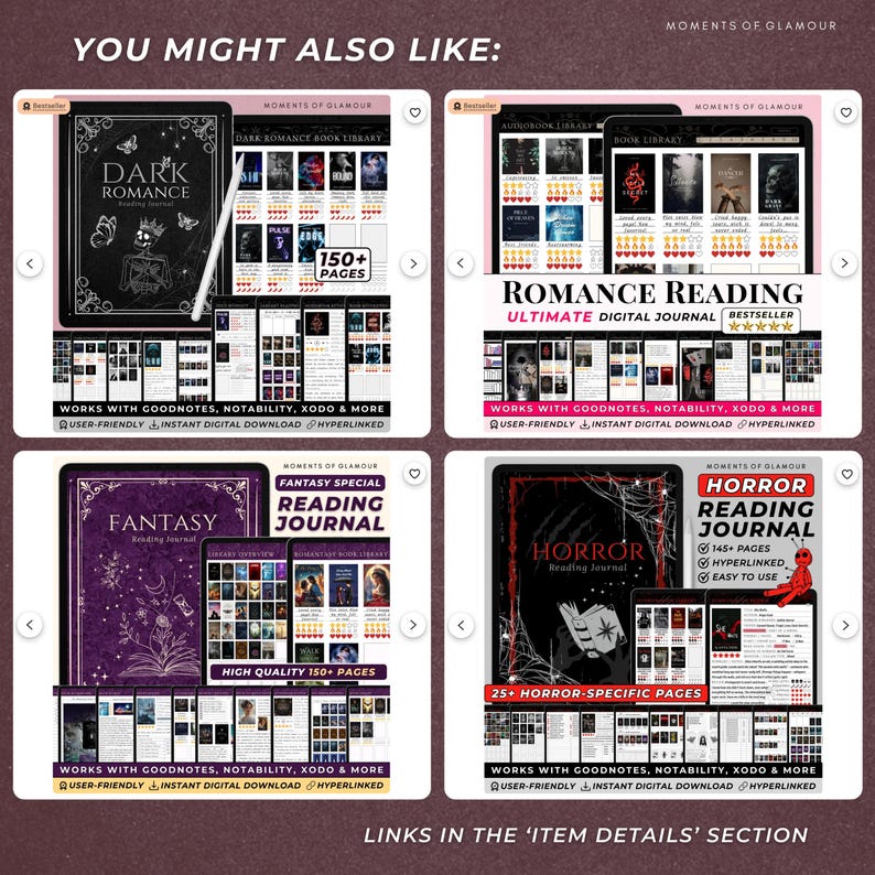 Dark Romance Sticker Goodnote Reading Journal Sticker Bundle PNG Book Trope Sticker Pack for Journaling Digital Book Genre Label for Reader image 11