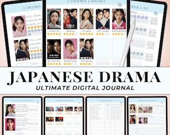 Japanese Drama Series Tracking Journal for Jdrama Review Digital Journal for Japanese TV Logbook to Track Favorite Japanese TV Show Logging