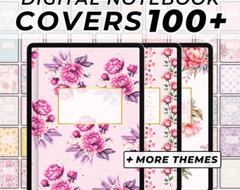 Digital Notebook Cover for Planner Aesthetic Cover Template for Notebook Floral Cover Instant Digital Download Cover for Digital Journal Add