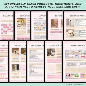 Skin Care Routine Journal Digital Self Care Planner for Skincare Logging Digital Skin Care Tracker Skin Product Inventory Beauty Checklist bild 8