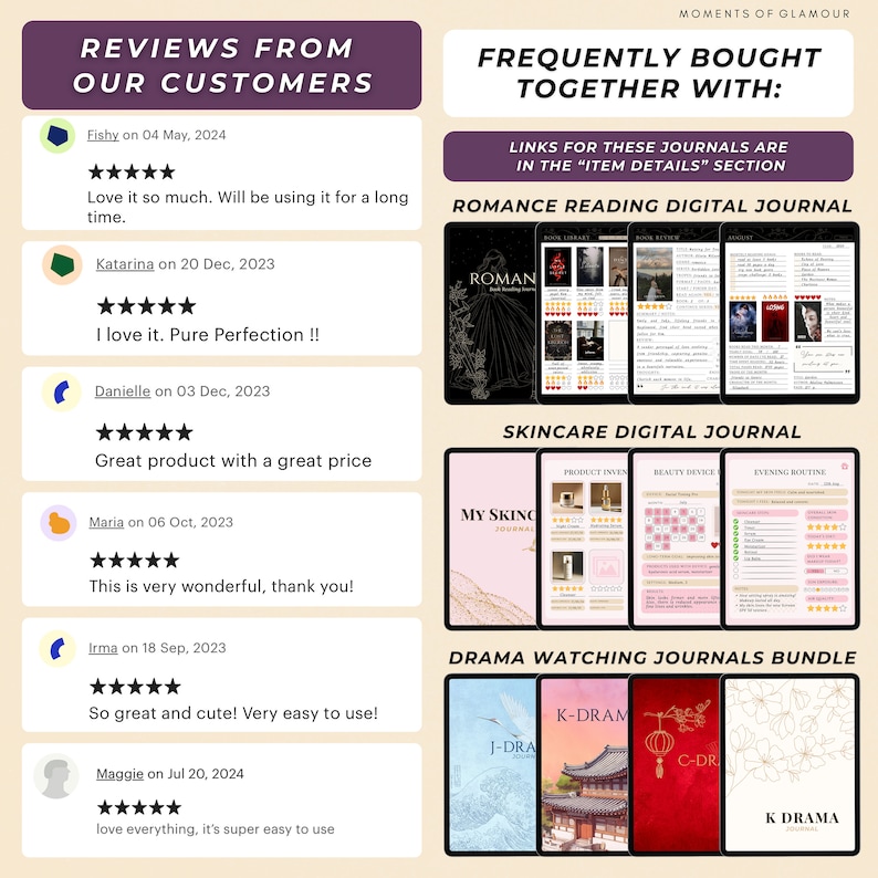 Book Reading Tracker for Fantasy Reading Journal Goodnote Book Review Template for Fantasy Reader Gift for Book Lover Digital Book Journal image 11