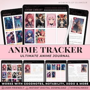 Anime Tracker Goodnotes Anime Journal for Anime Digital Planner Anime Review PDF Anime Watch Journal Anime Notebook Digital Anime Watchlist
