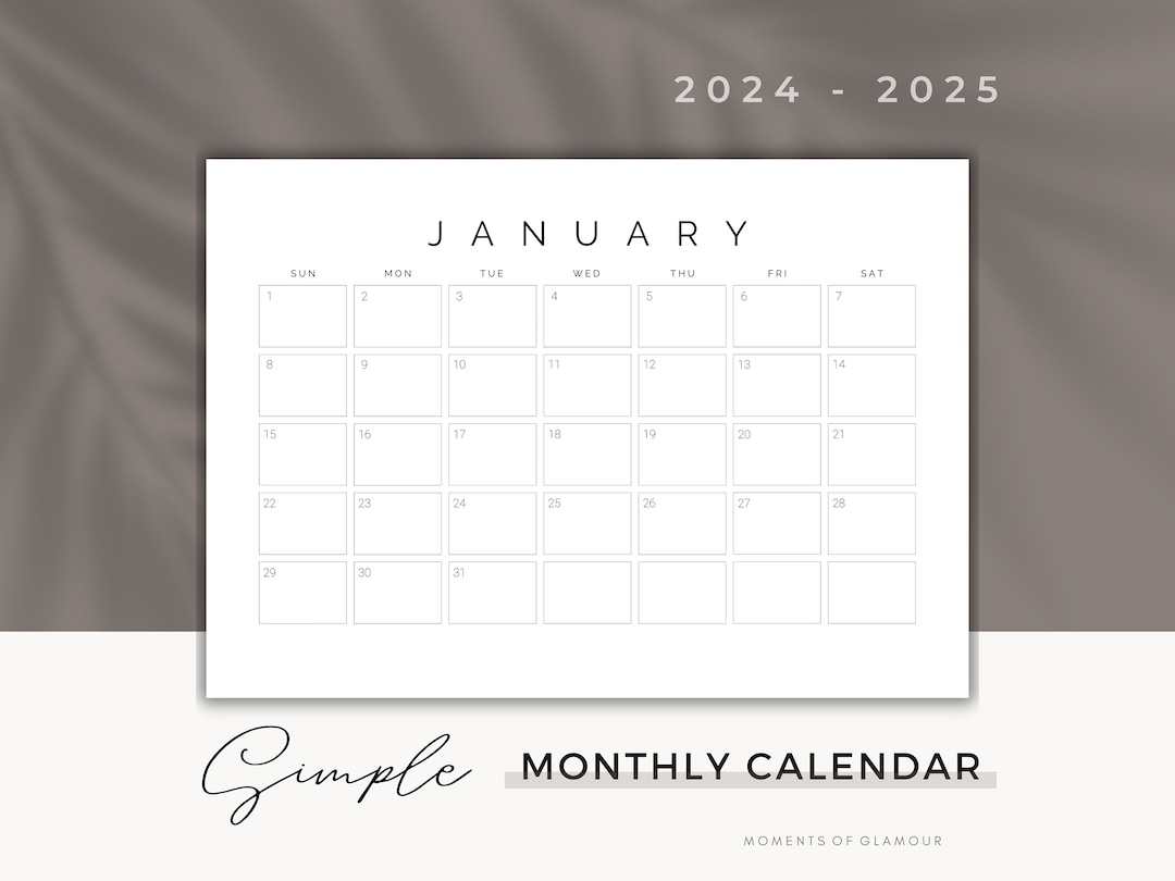 Calendar Monthly Planner 2024 2025 Simple 2024 Calendar Printable