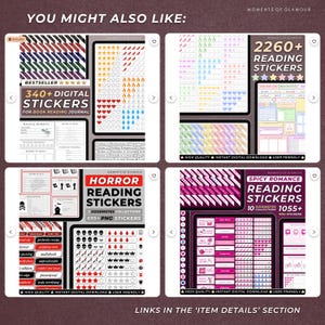 Dark Romance Sticker Goodnote Reading Journal Sticker Bundle PNG Book Trope Sticker Pack for Journaling Digital Book Genre Label for Reader image 14