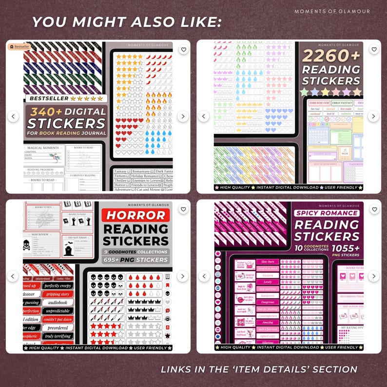 Dark Romance Sticker Goodnote Reading Journal Sticker Bundle PNG Book Trope Sticker Pack for Journaling Digital Book Genre Label for Reader image 14