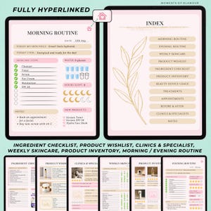 Skin Care Routine Journal Digital Self Care Planner for Skincare Logging Digital Skin Care Tracker Skin Product Inventory Beauty Checklist bild 4