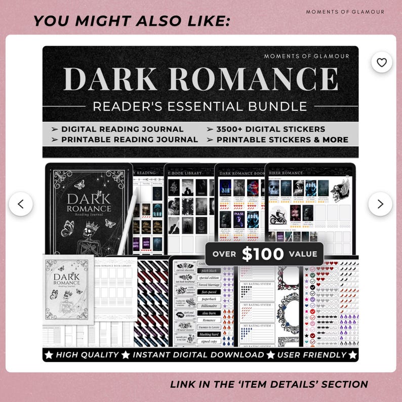 Dark Romance Book Journal for Smut Reading Journal Goodnote TBR for Smutty Book Reader Journal Digital Spicy Book Digital Reading Journal image 15