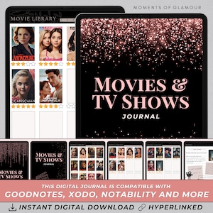Movie Watching Journal for Movie Digital Planner Film Logbook Movie Critic Journal Film Review Movie Lover Notebook Digital TV Show Journal