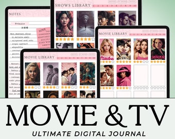 Digital Movie Journal for TV Watching Digital Logbook for Movie Watching Template to Track TV Show Digital Journal for Television Series Log